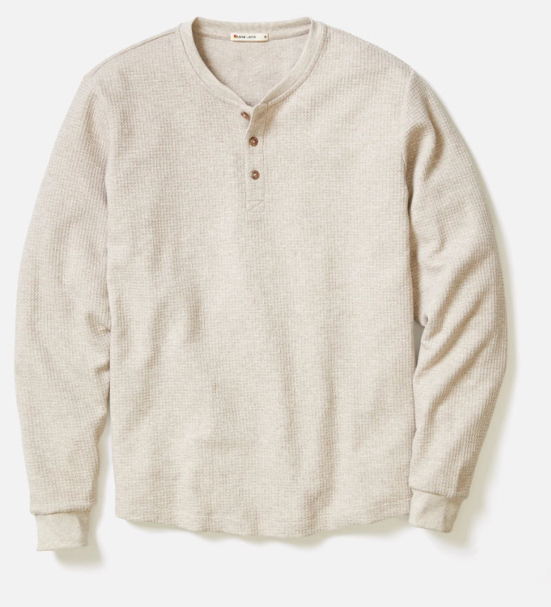 Marine Layer Waffle Henley Oatmeal