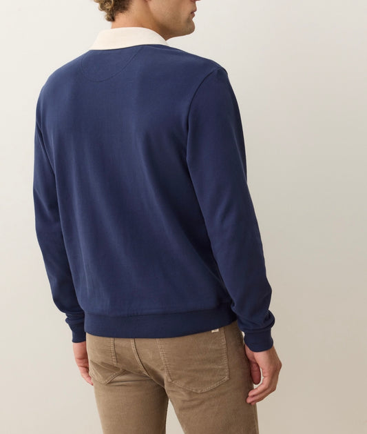 Marine Layer Sueded Rugby Polo Mood Indigo