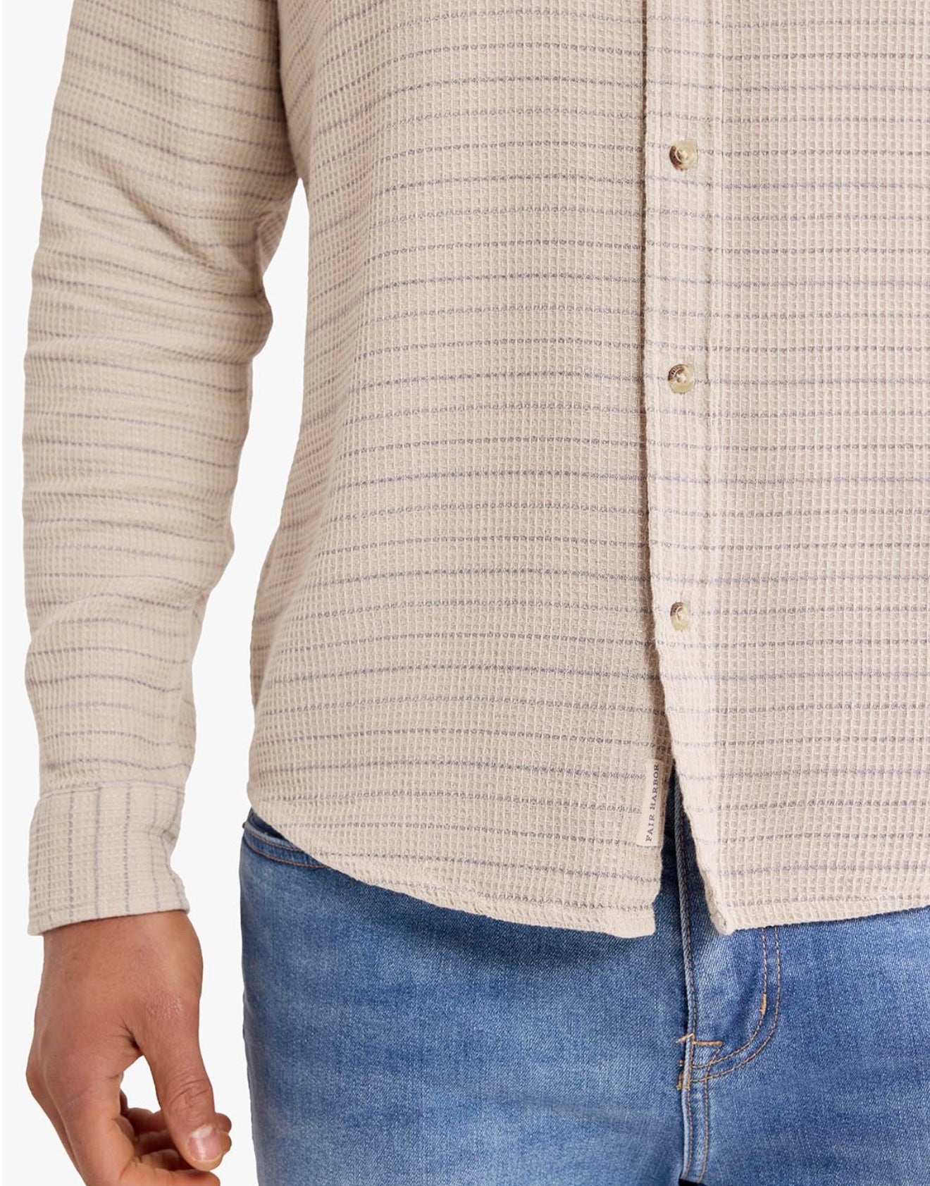 Fair Harbor Oasis Longsleeve Buttonup -Textured Beachwood