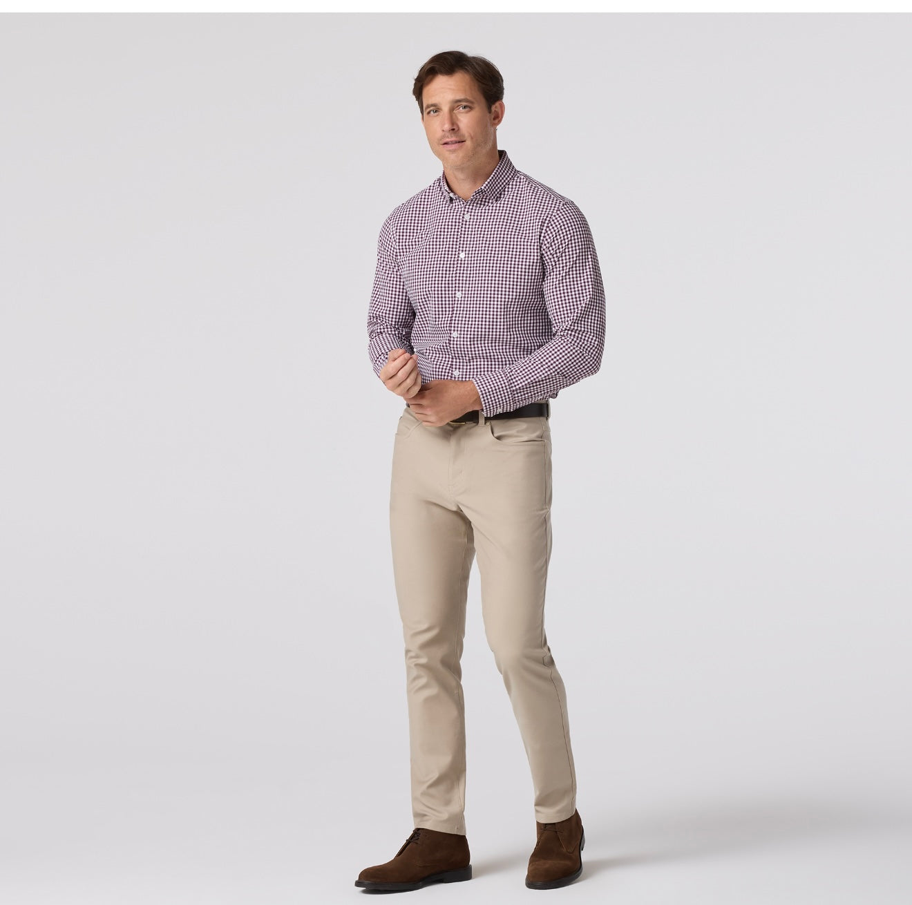 Mizzen & Main Leeward Dress Shirt-Eggplant