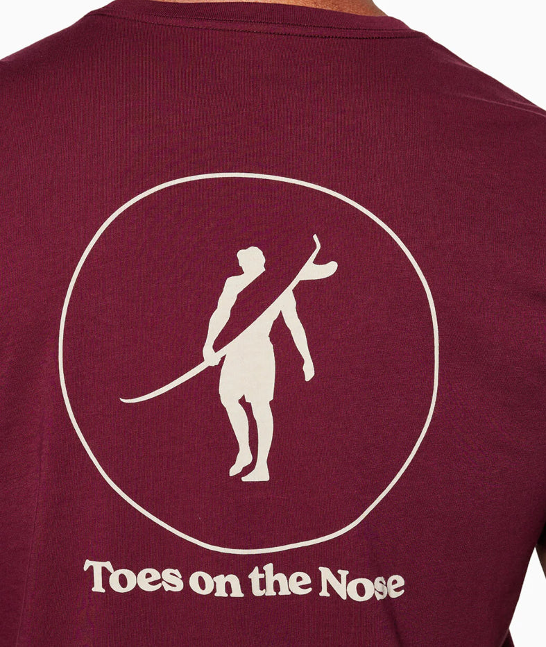 Toes on the Nose Shadow Outline Tee Merlot