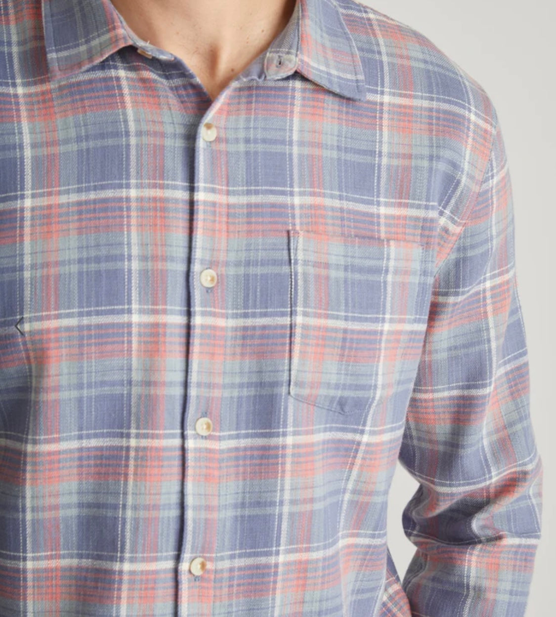 Marine Layer Classic Stretch Selvage Shirt-Multi Plaid