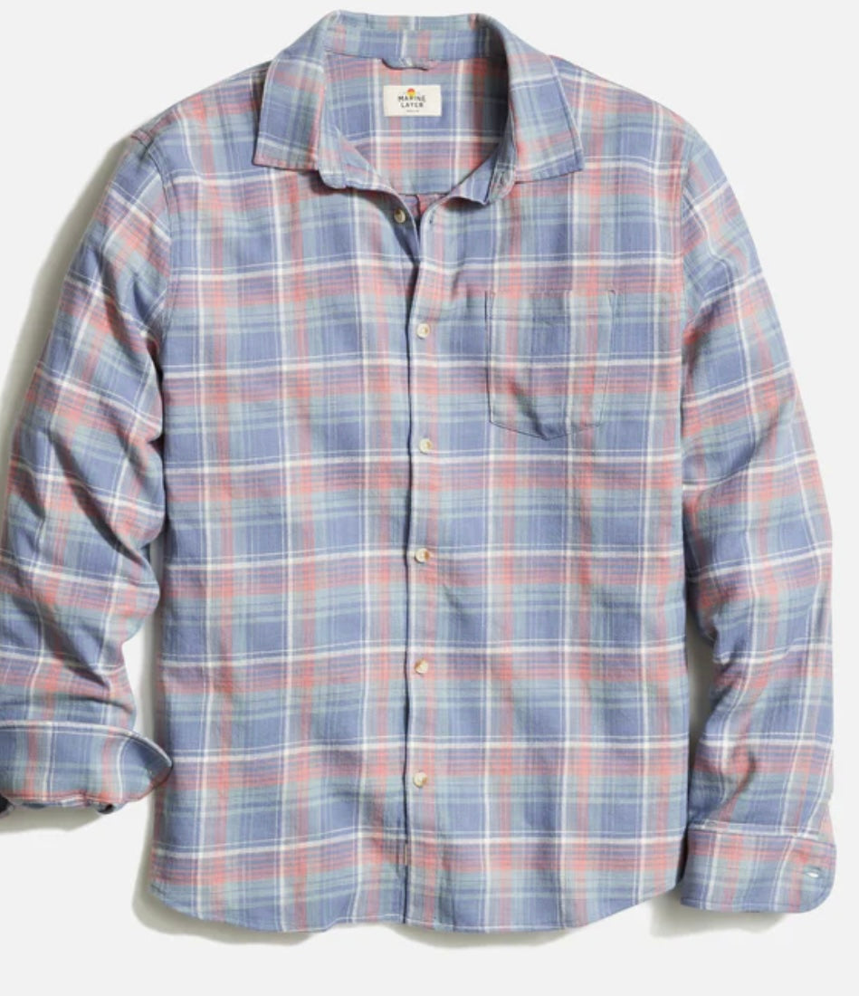 Marine Layer Classic Stretch Selvage Shirt-Multi Plaid