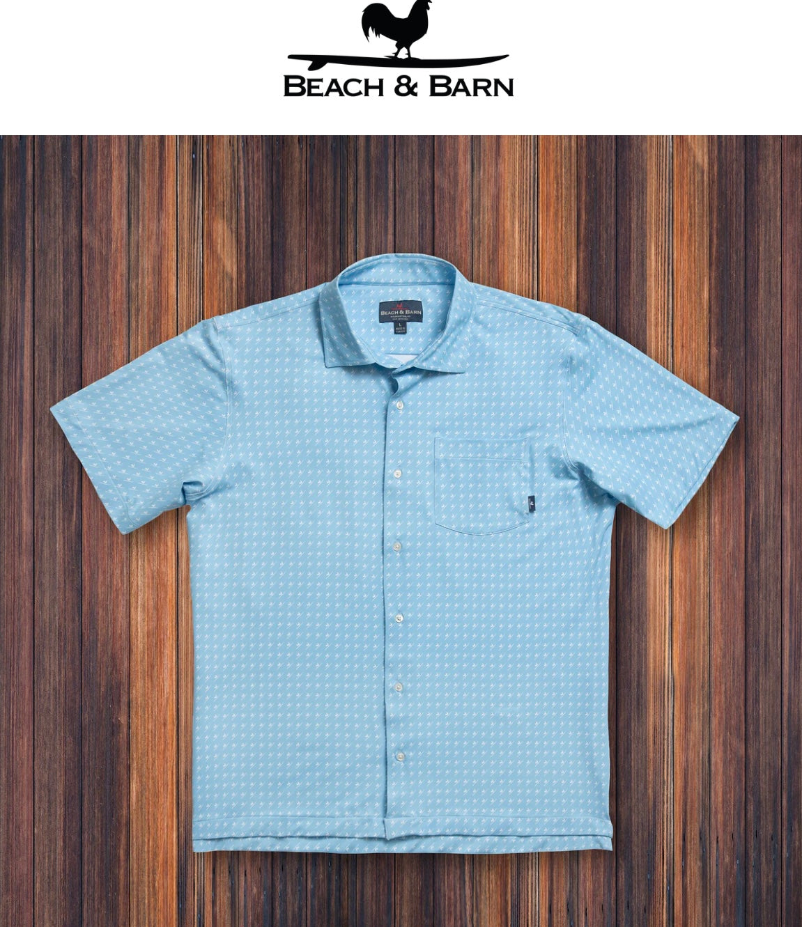 Beach and Barn Surfing Rooster Chambray/White