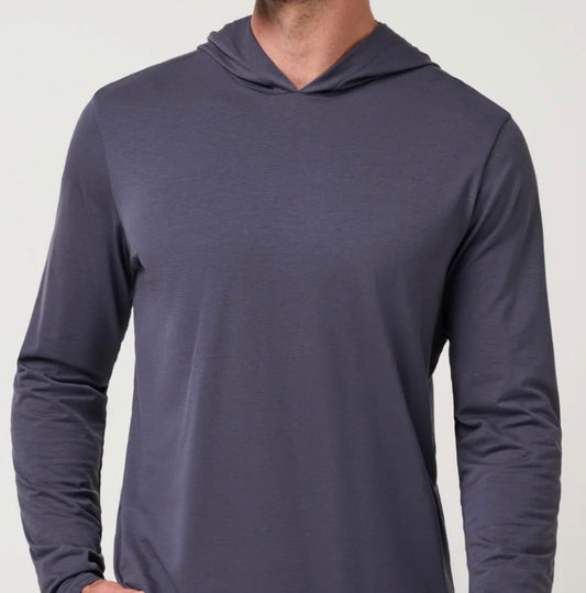 Travis Mathew Heater Jersey LS Hoodie Ebony