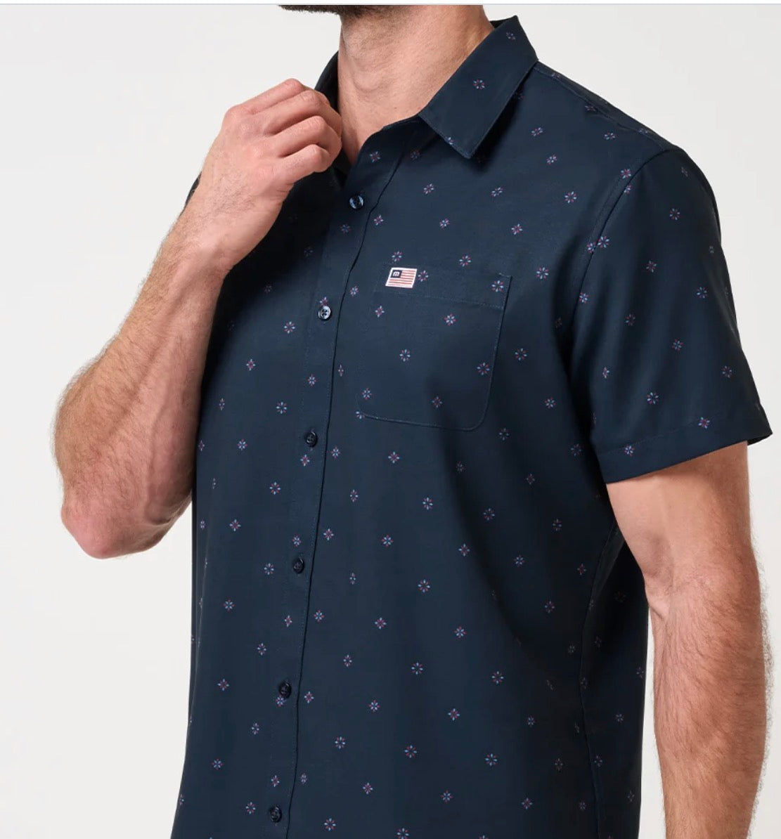 Travis Mathew Techwoven Summer Button Up Shirt Total Eclipse