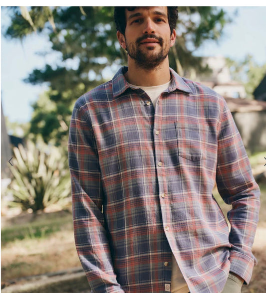 Marine Layer Classic Stretch Selvage Shirt-Multi Plaid