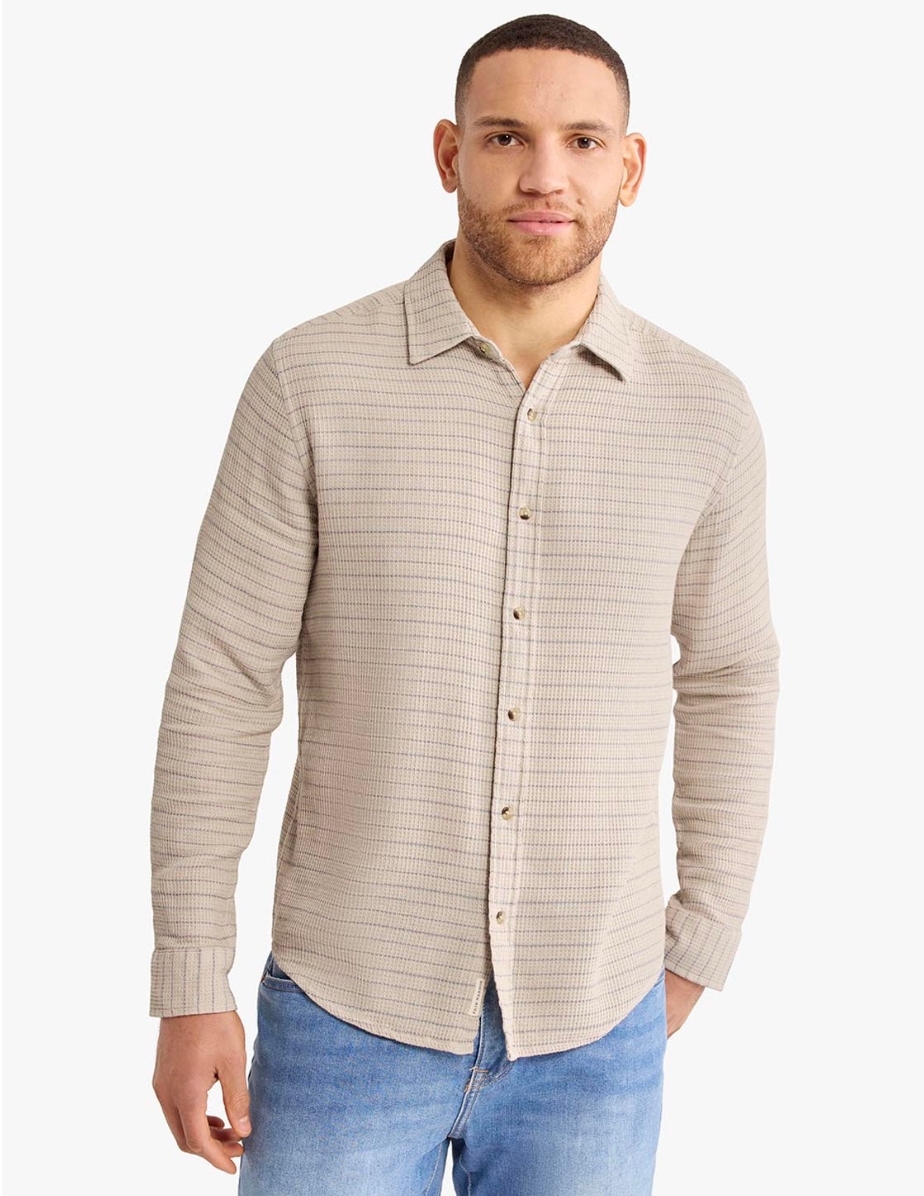 Fair Harbor Oasis Longsleeve Buttonup -Textured Beachwood