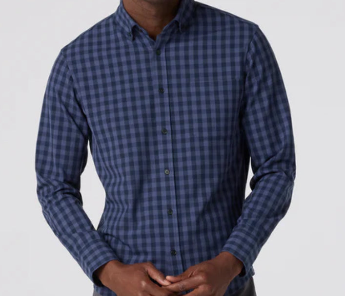 Mizzen and Main City Flannel Navy Hayes Gingham