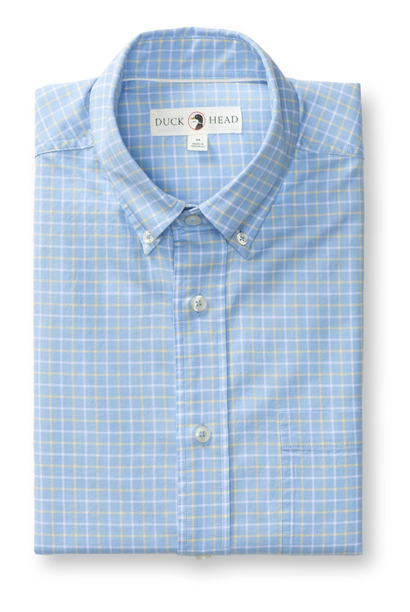 Duck Head Longsleeve Buttondown -Kline Plaid Serenity Blue