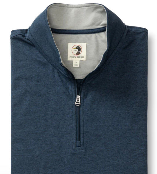 Duck Head Quarter Zip Navy Heather