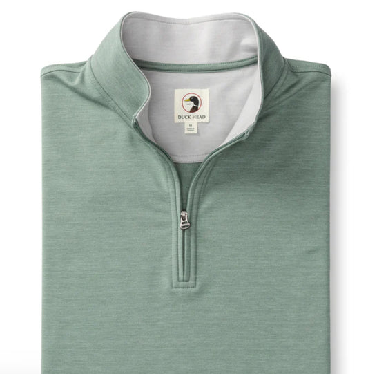Duck Head Quarter Zip Shadow Green Heather