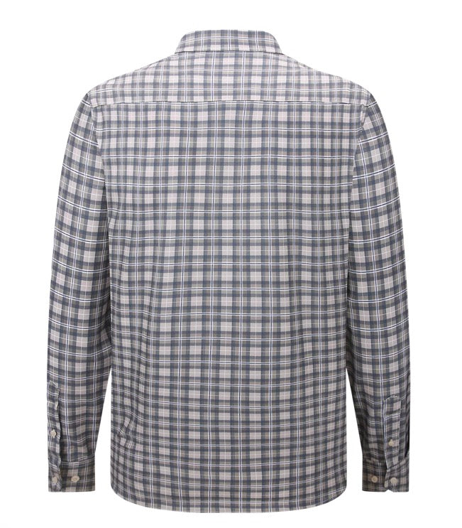 American Heritage Melange Taupe Plaid Shirt