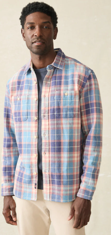 Faherty The Surf Flannel Blue Bristol Plaid