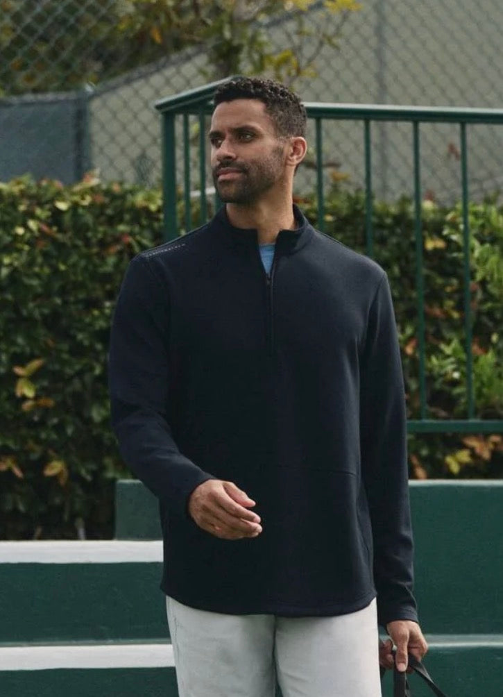 Travis Mathew Fiber Cloud Quarter Zip Total Eclipse
