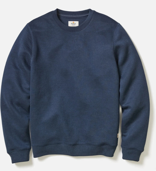 Marine Layer Corbet Quilted Crew Navy