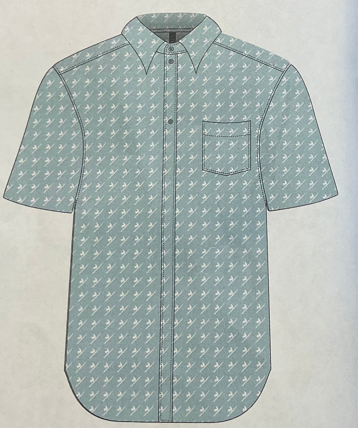 Beach and Barn Surfing Rooster Chambray/White