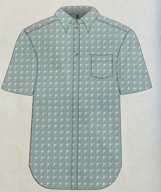 Beach and Barn Surfing Rooster Chambray/White