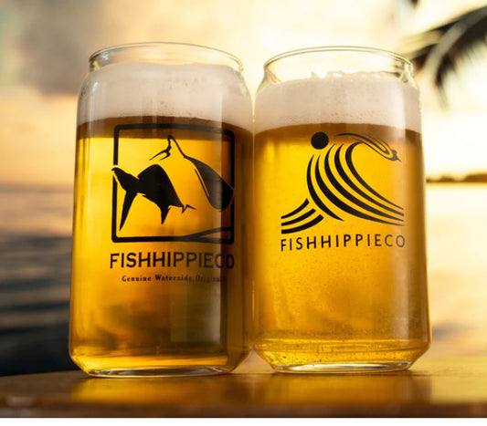 Fish Hippie Beer Glasses Wave and Tarpon