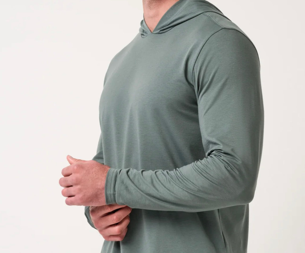 Travis Mathew Performance Jersey LS Hoodie Balsam Green