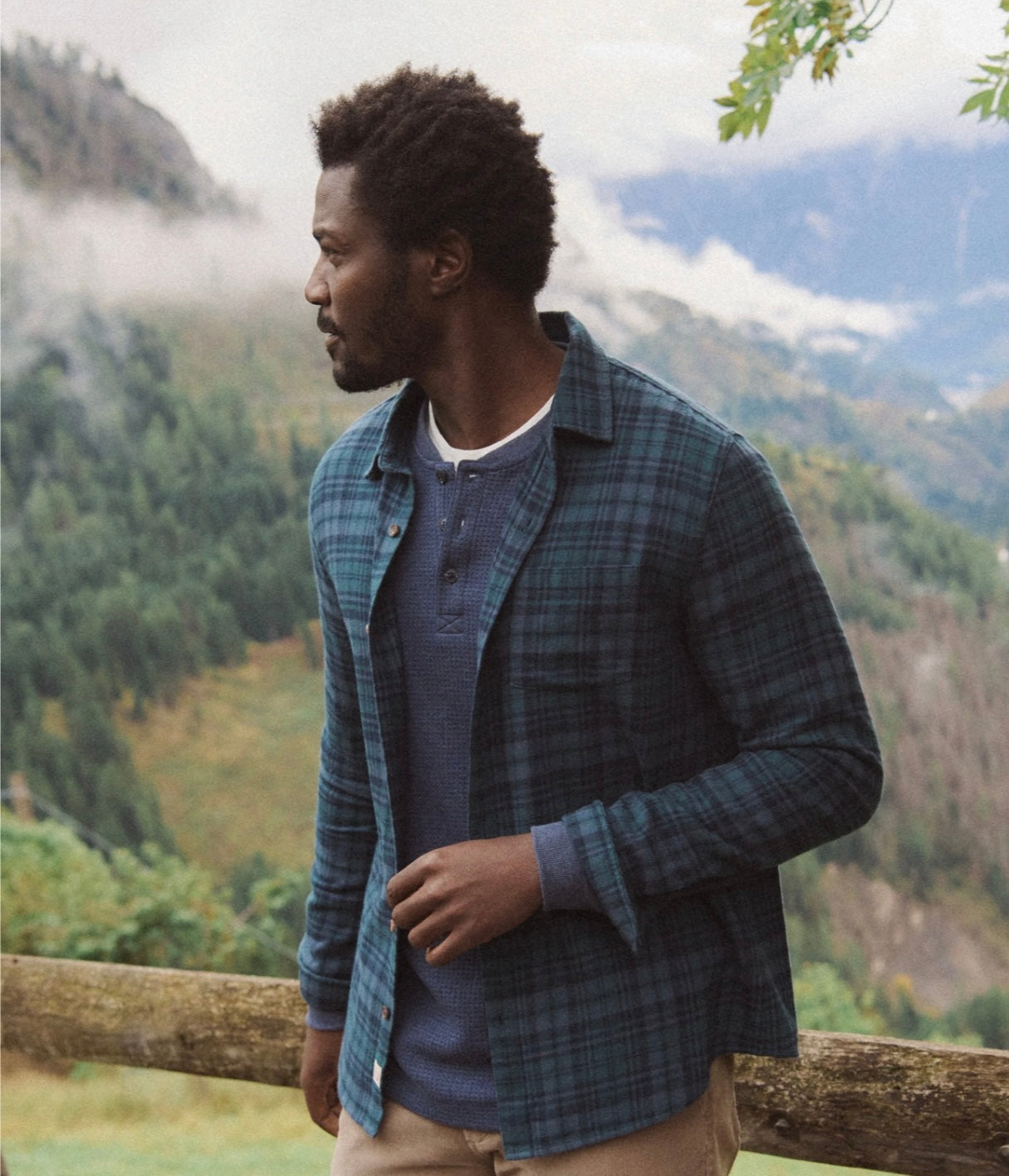 Marine Layer Tahoe Flannel-Green Navy