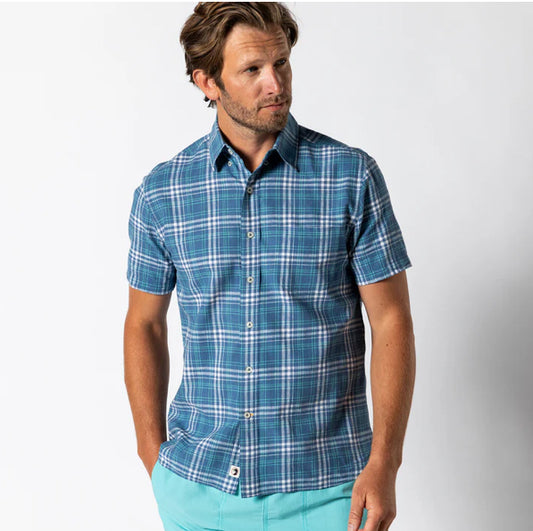 Duck Head SS Linen Cotton Oxford Shadow Blue