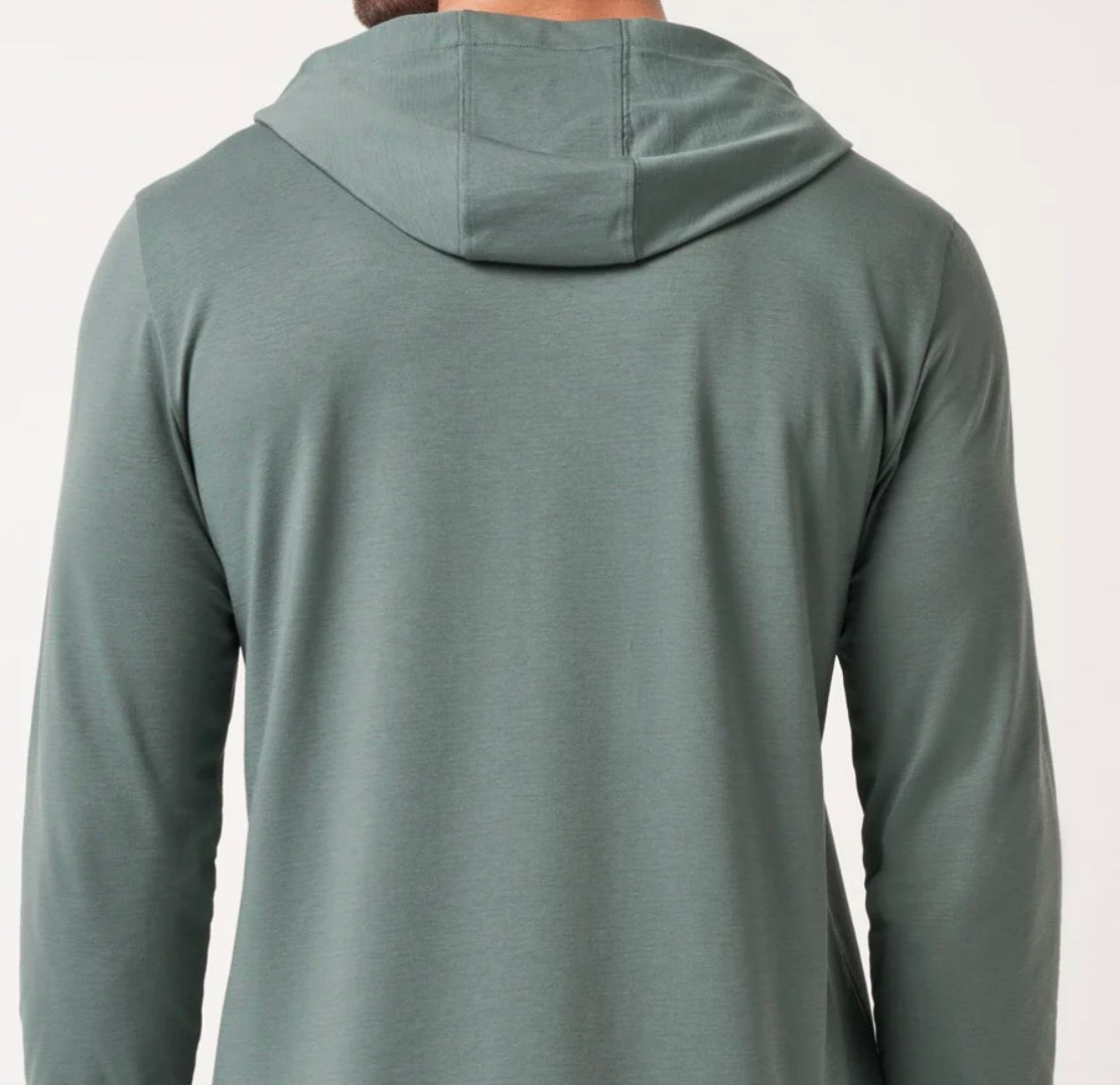 Travis Mathew Performance Jersey LS Hoodie Balsam Green
