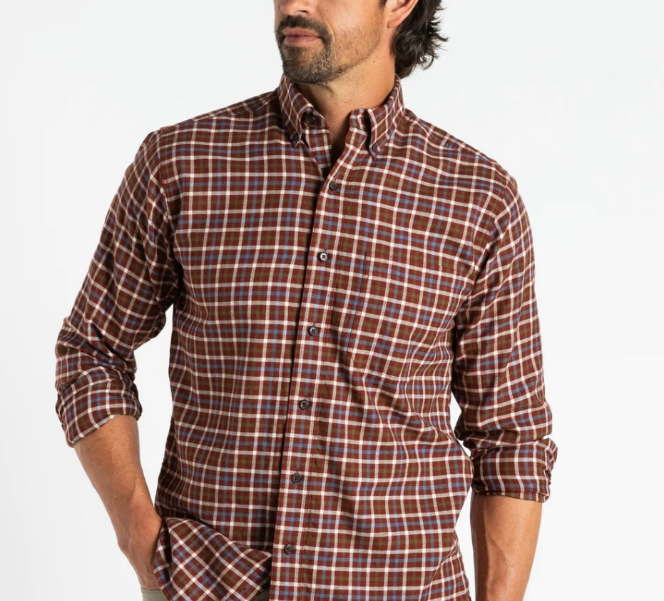 Duck Head Cotton Flannel Sport Shirt, Lawson Plaid