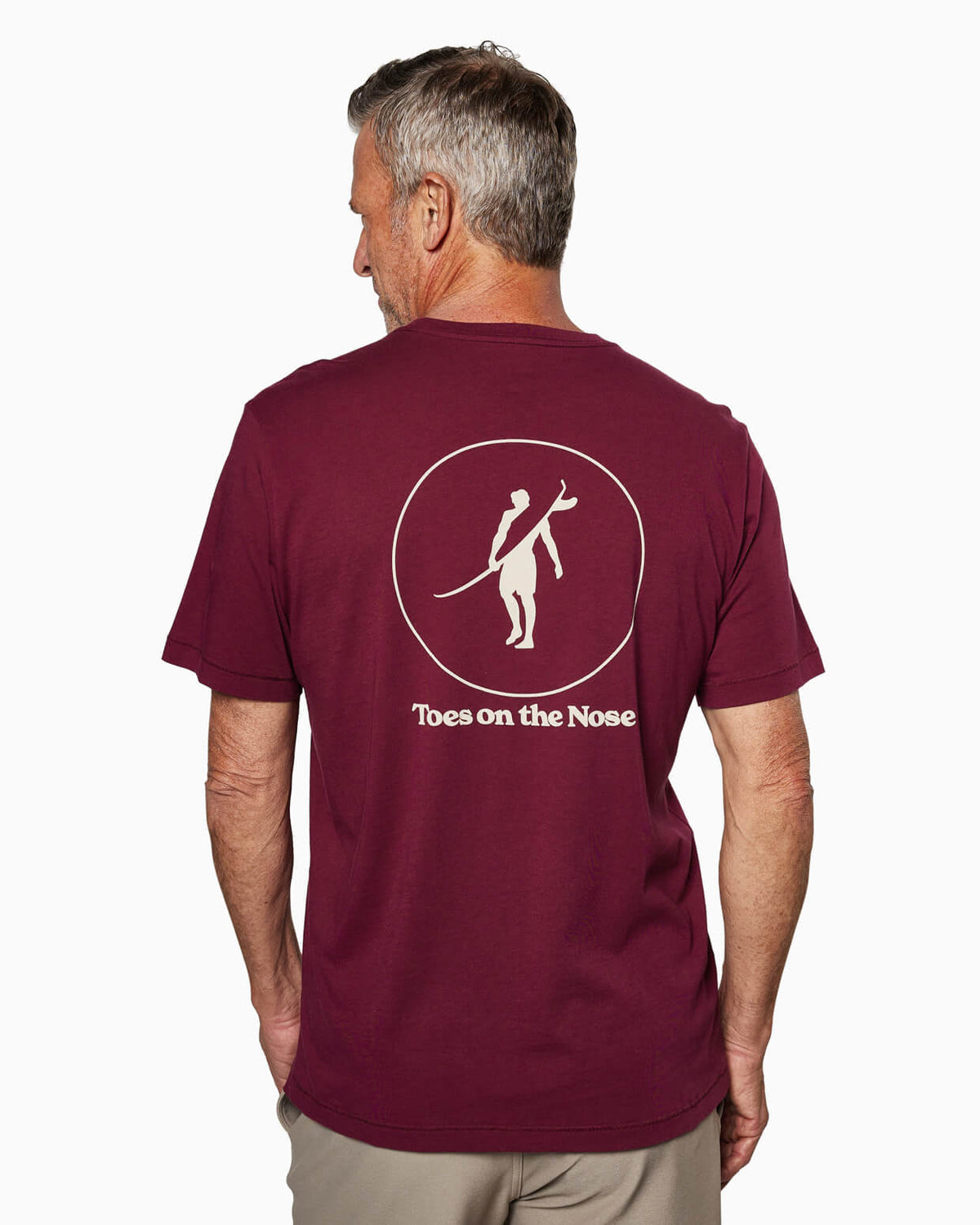 Toes on the Nose Shadow Outline Tee Merlot