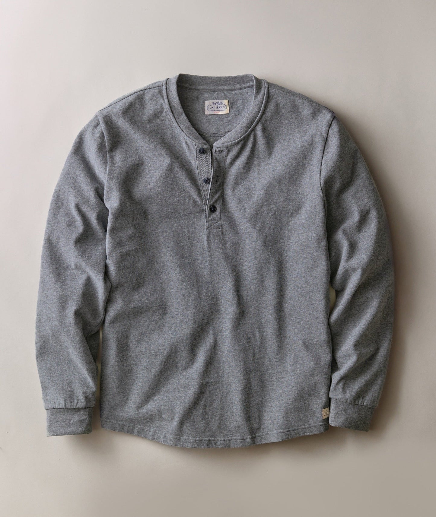 Marine Layer Luxe Jersey Henley- Grey