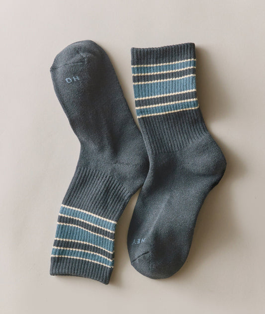 Marine Layer Gym Socks -Green Stripe