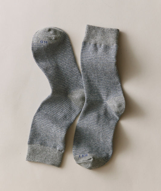 Marine Layer Crew Socks- Grey Stripe