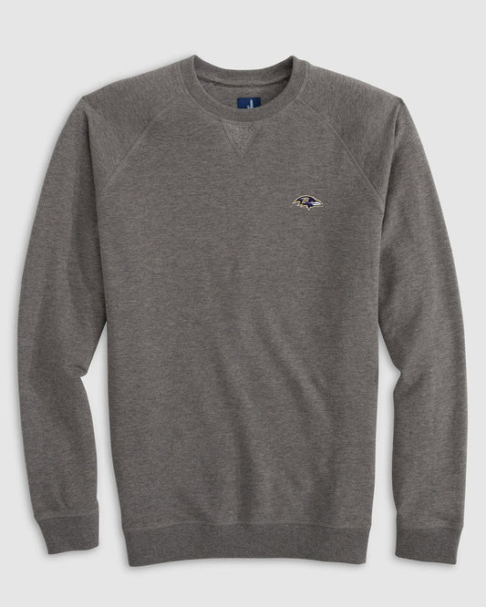 Johnnie O Baltimore Ravens Freeman Crewneck Sweatshirt- grey