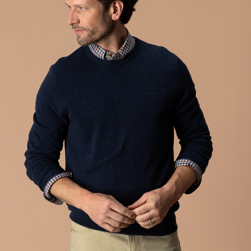 Duck Head Henson Merino Crewneck Sweater -Navy