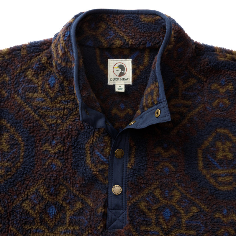 Duck Head Pineview Fleece 1/4 Snap Pullover- Deep Navy