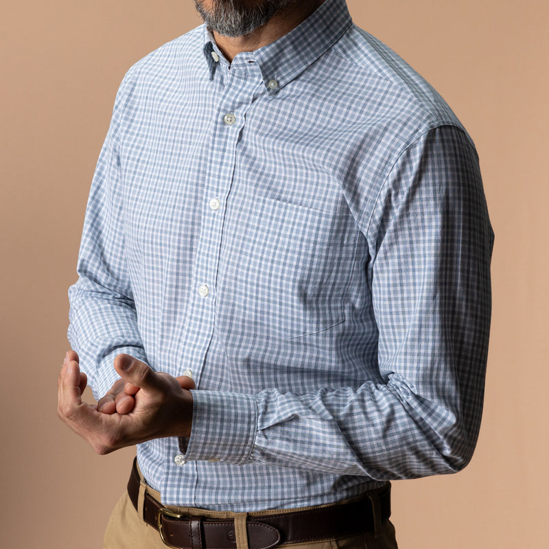 Duck Head Cotton Cashmere Poplin Sport Shirt- Windblown Sky