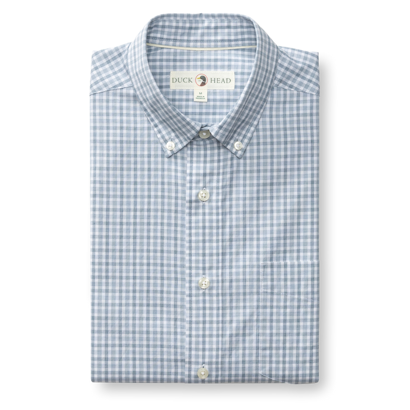 Duck Head Cotton Cashmere Poplin Sport Shirt- Windblown Sky