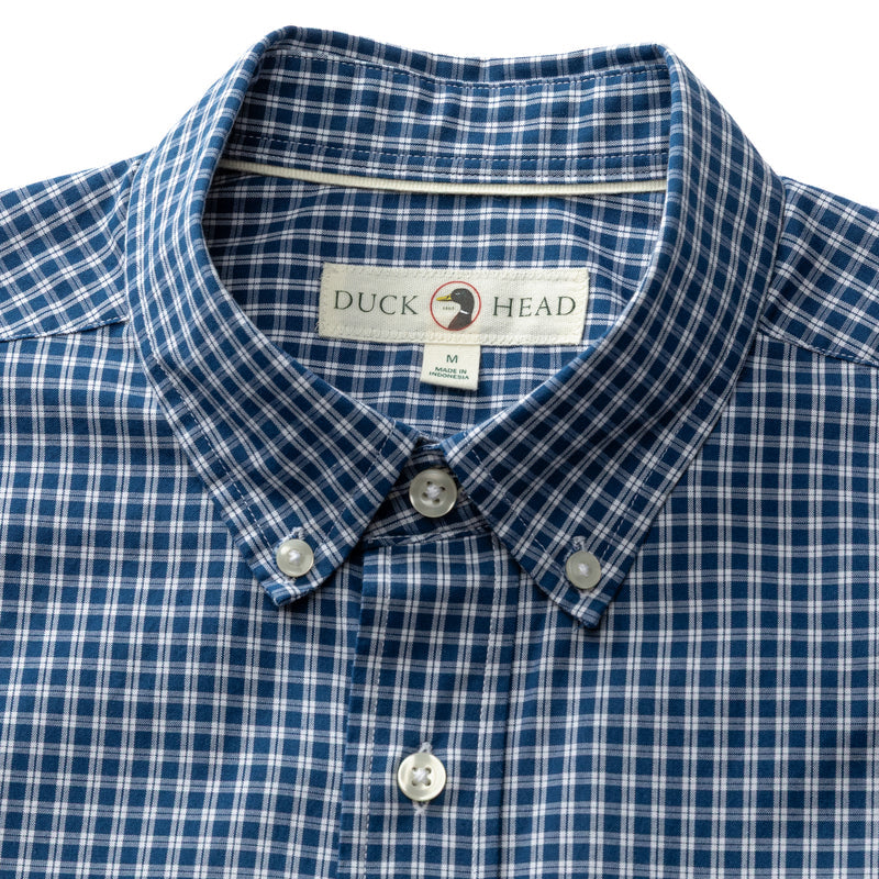 Duck Head Cotton Cashmere Poplin Sport Shirt-Navy Peony