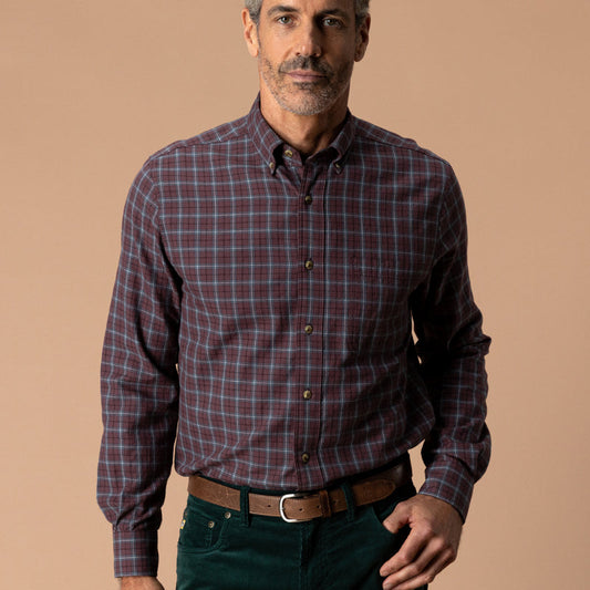 Duck Head Cotton Wool Sport Shirt- Huckleyberry