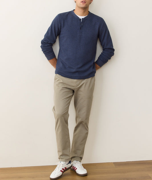 Marine Layer Waffle Henley -Blue