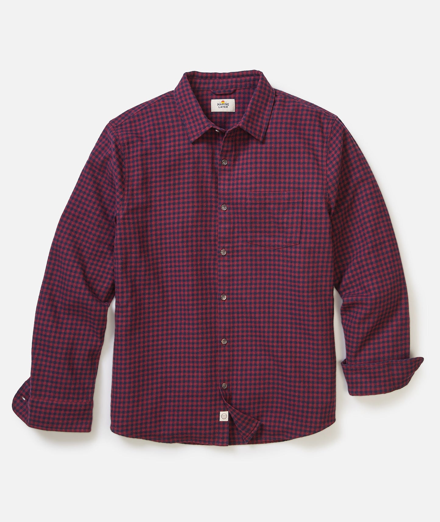 Marine Layer Tahoe Flannel Shirt/red navy gingham