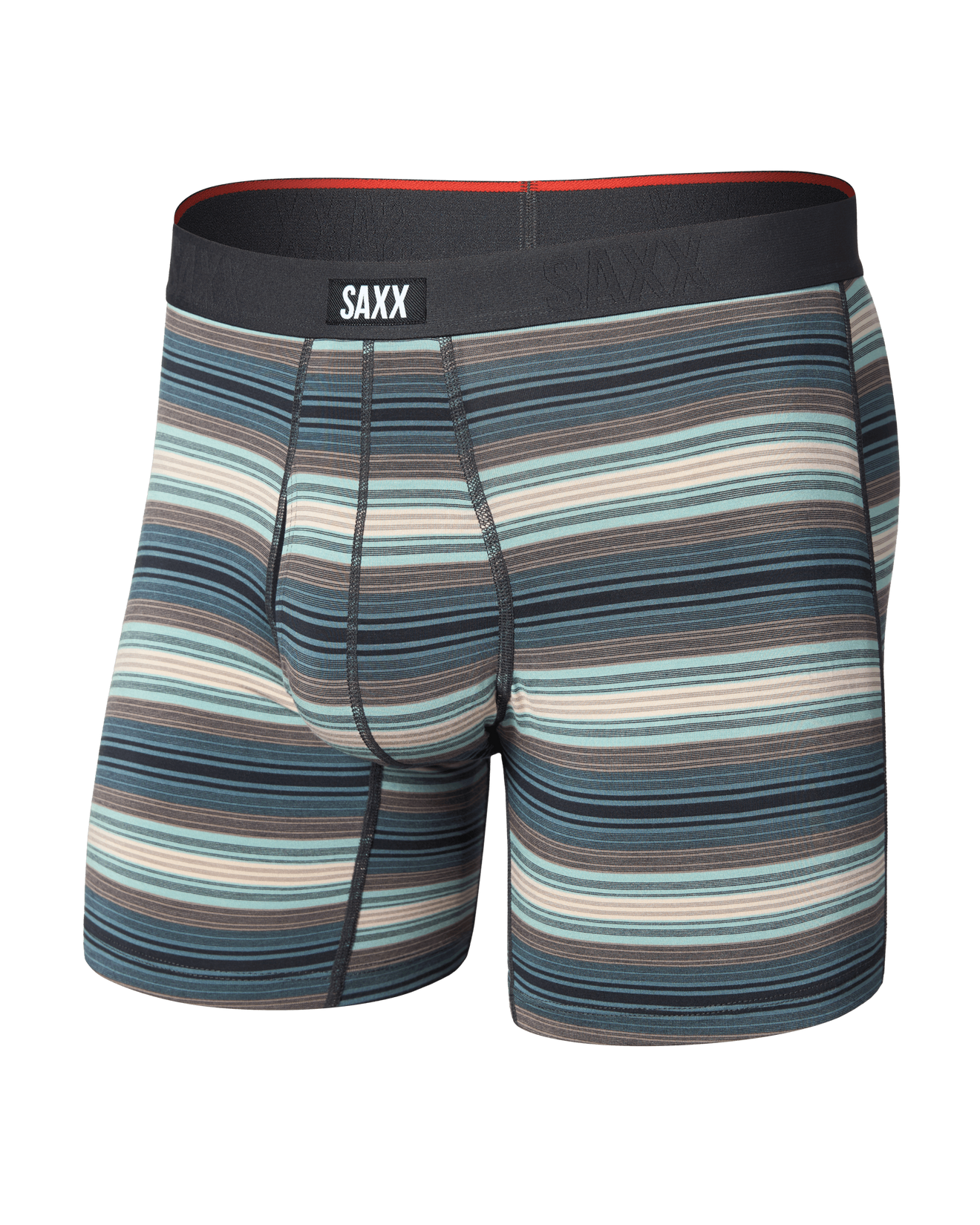 Saxx Vibe Xtrra Soft Boxer Brief Fly Baja Stripe Dark Sage