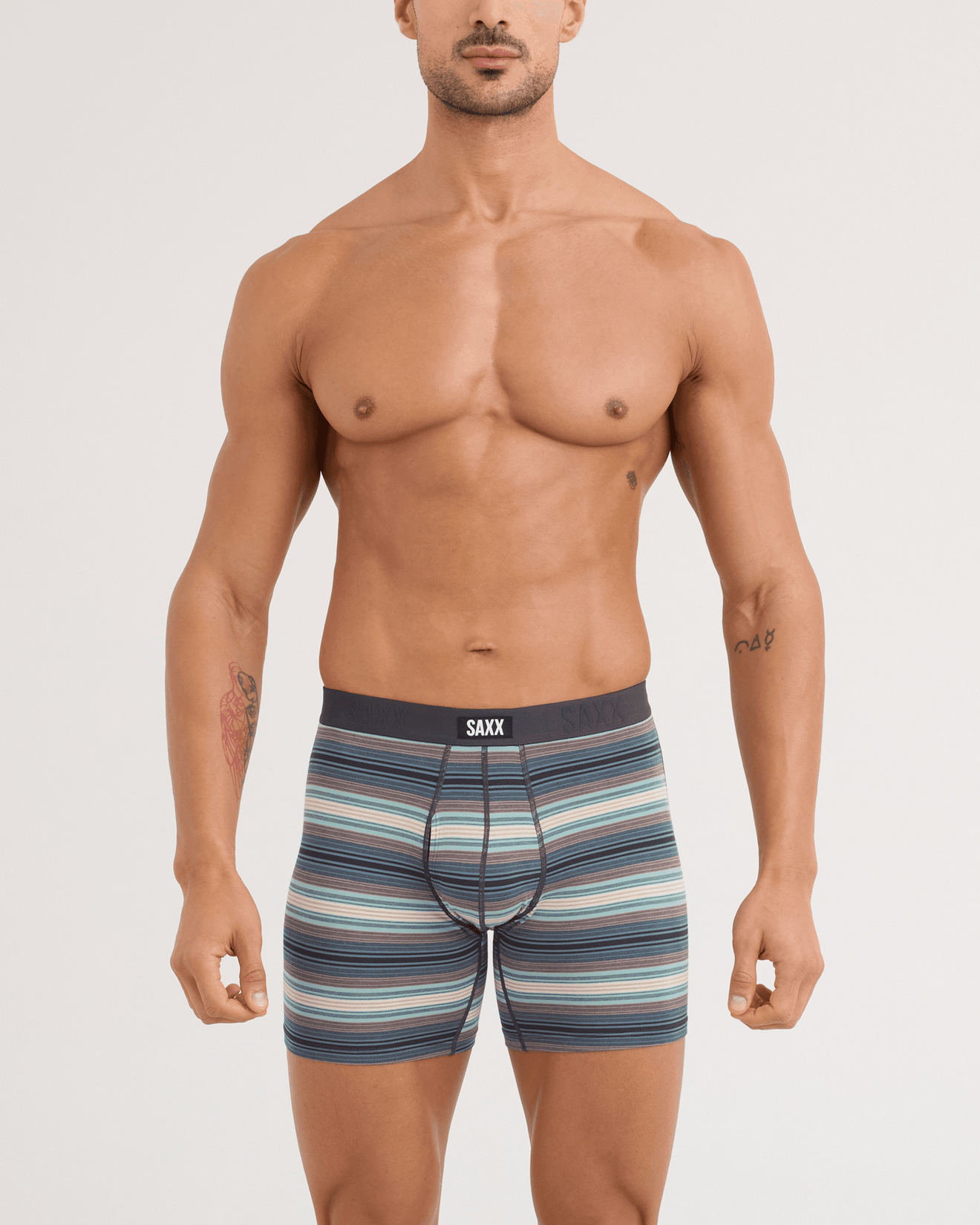 Saxx Vibe Xtrra Soft Boxer Brief Fly Baja Stripe Dark Sage
