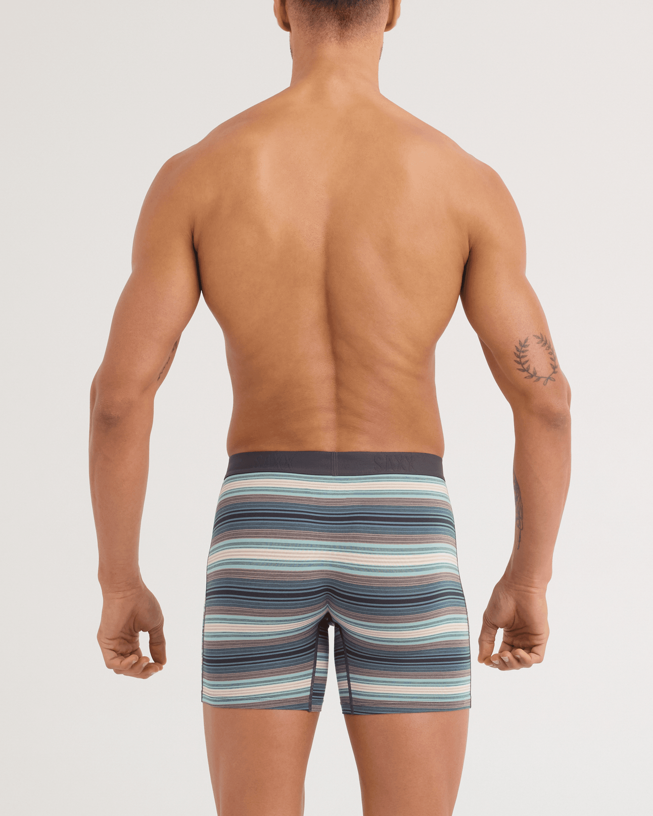Saxx Vibe Xtrra Soft Boxer Brief Fly Baja Stripe Dark Sage
