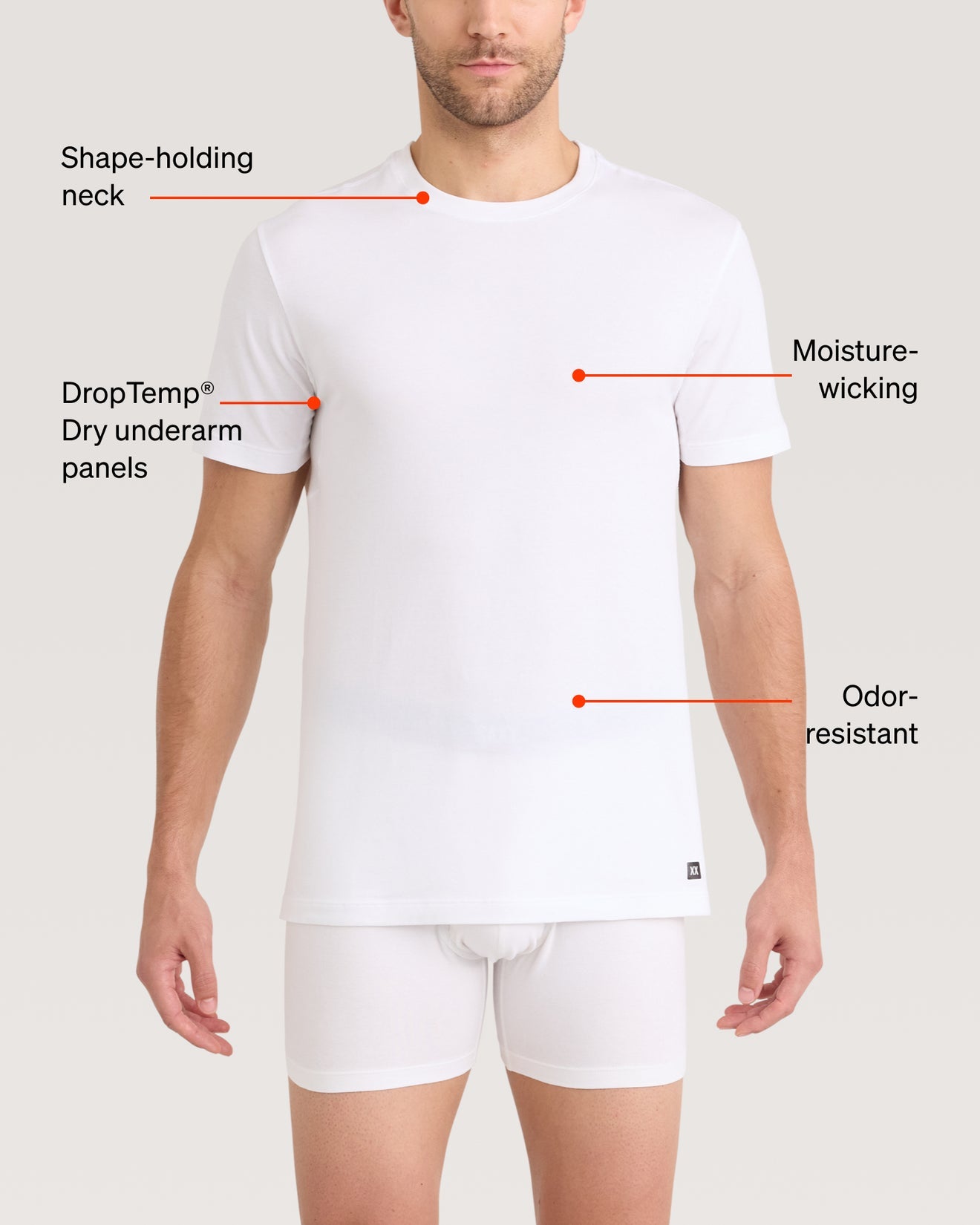 Saxx DropTemp® Dry Cotton (2 Pack)-White