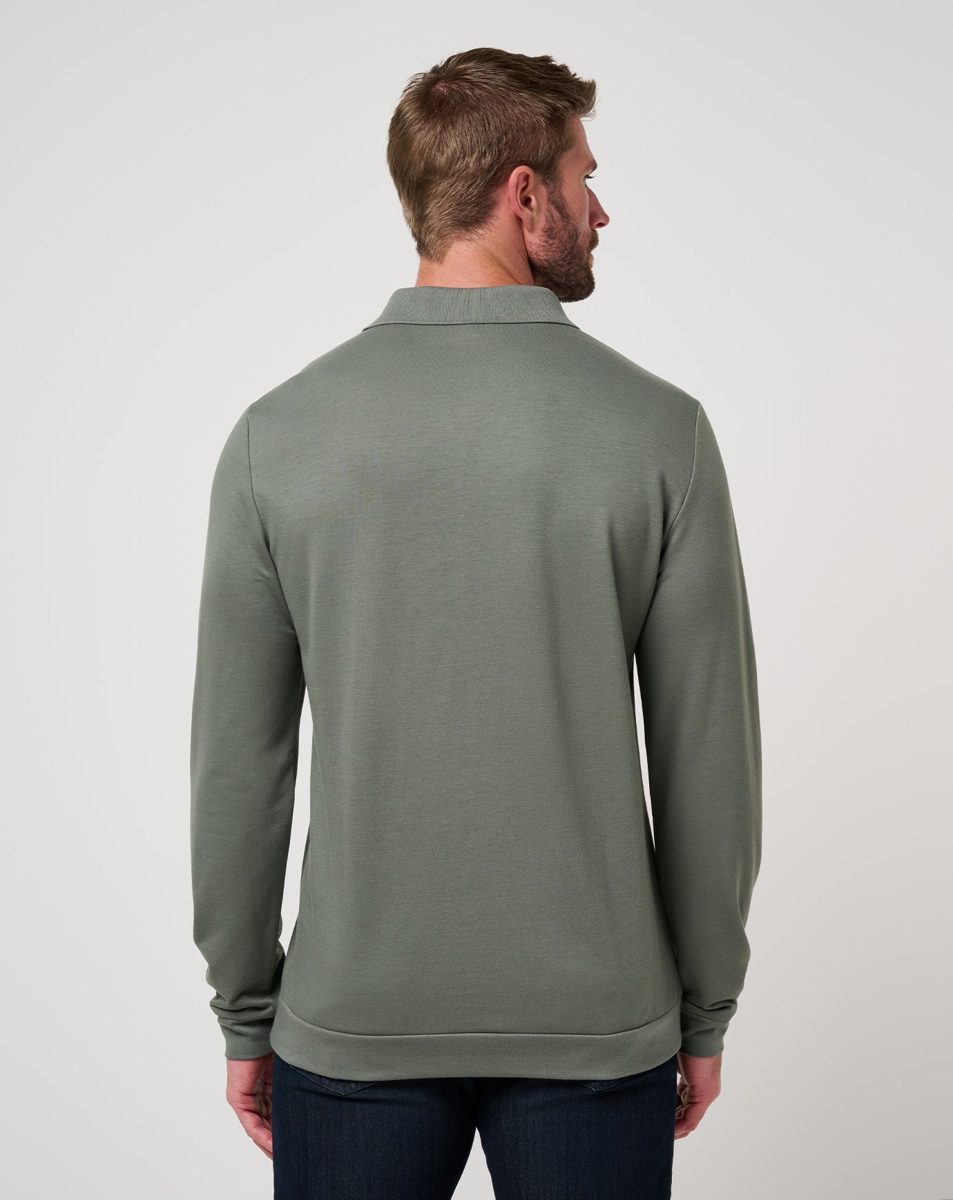 Travis Mathew December First Sweater Polo-Dark Olive