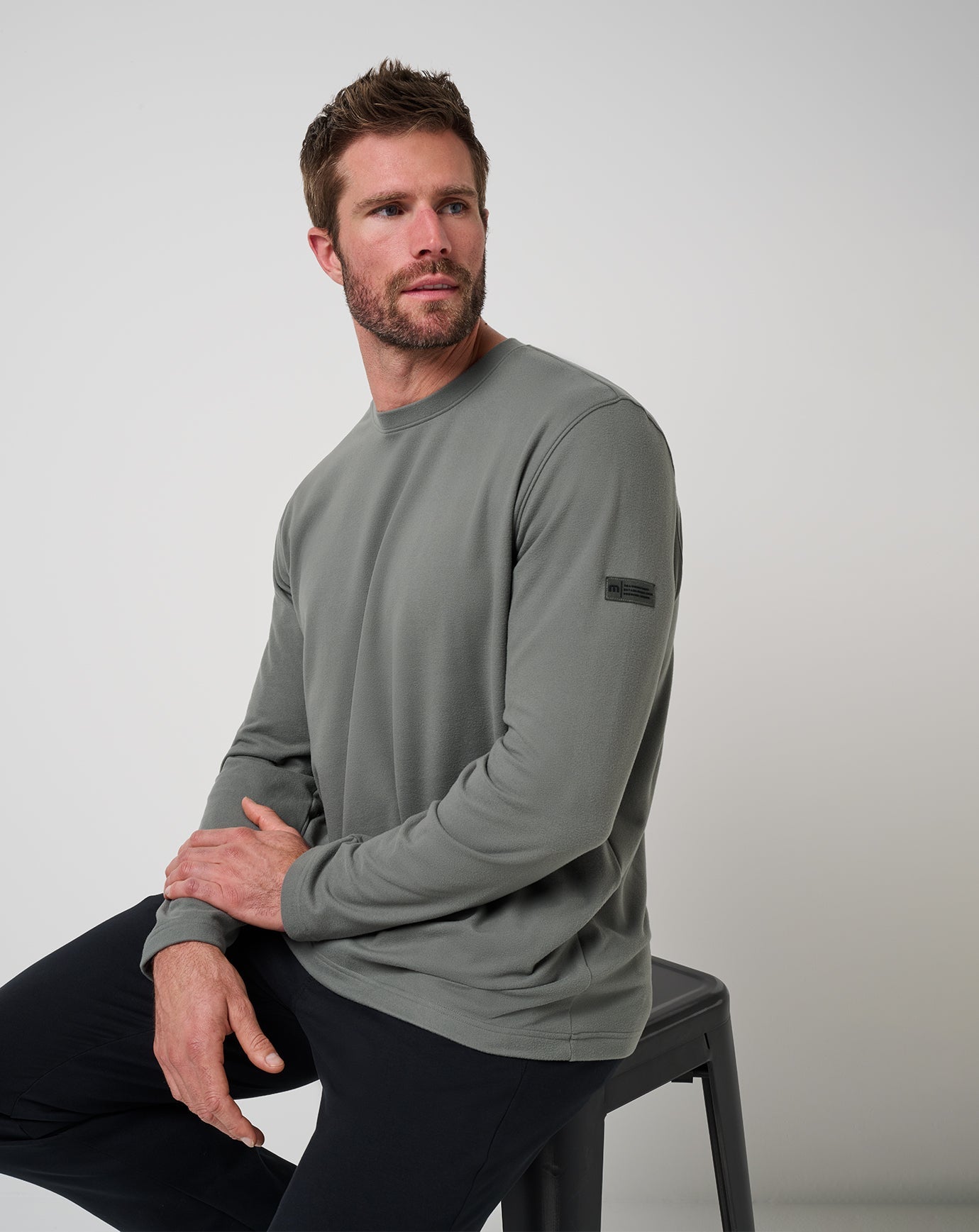 Travis Mathew Peak Fleece Crew -Dark Olive