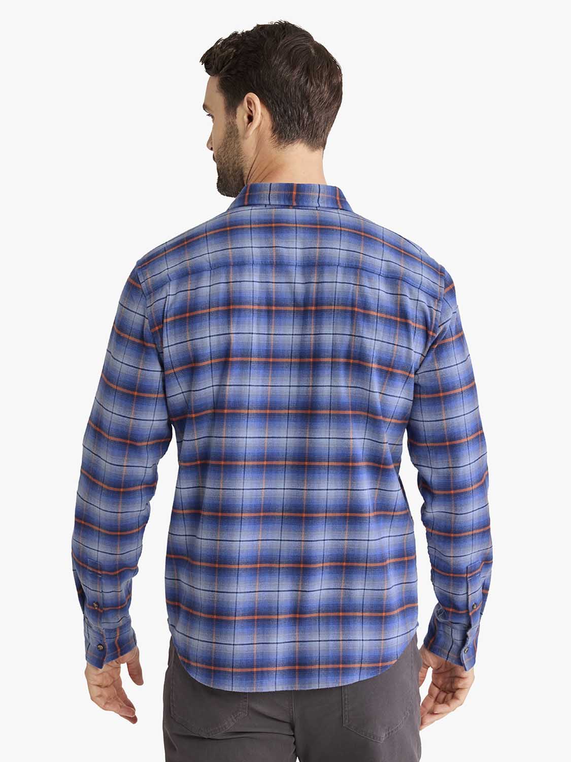 Fair Harbor Seaside Lightweight Flannel Shirt- blue sky plaid