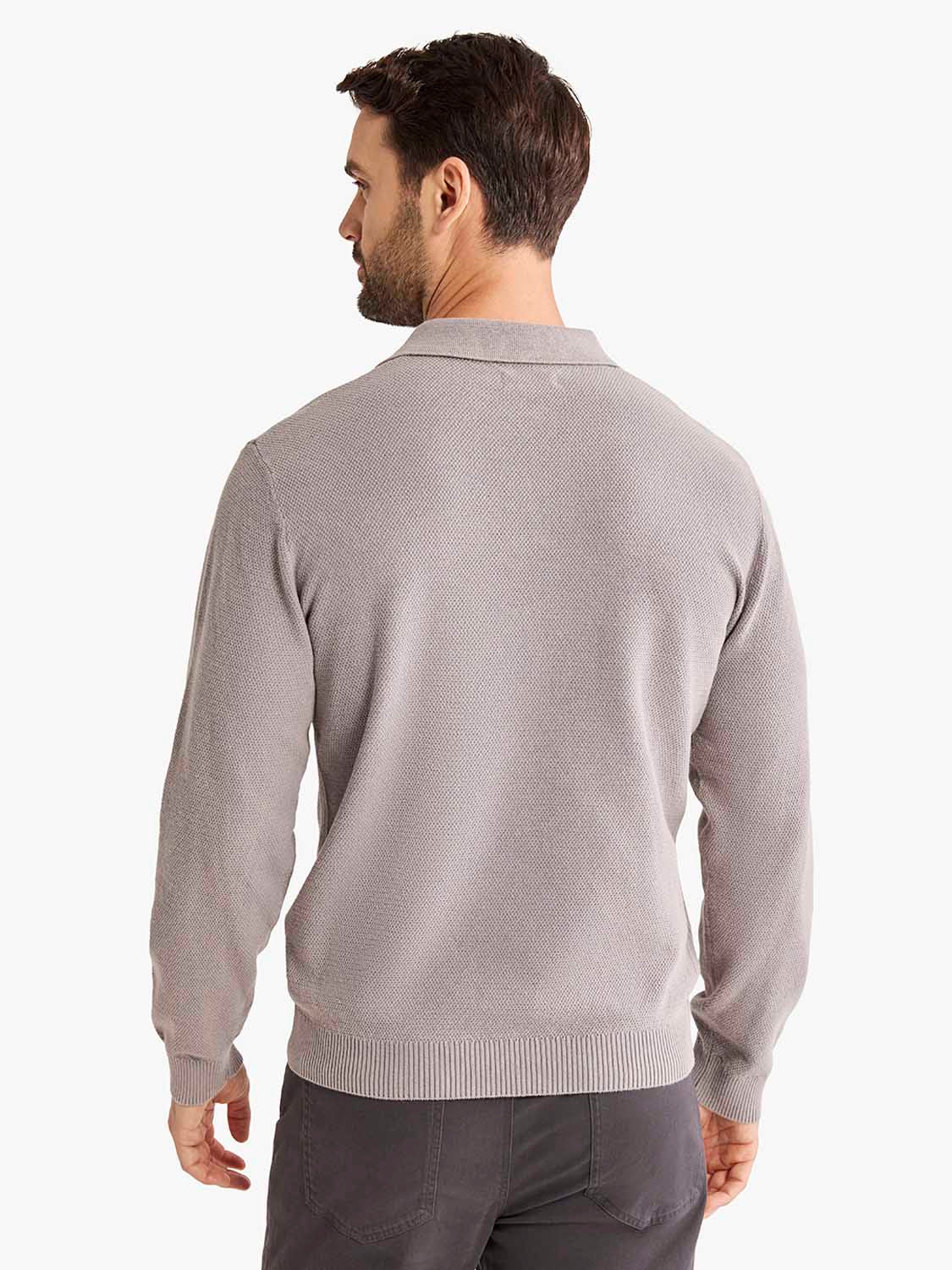 Fair Harbor Mariner Long Sleeve Polo- Seastone