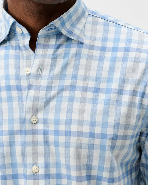 Johnnie O Everyday Performance Button Down Shirt - Cay Exploded Gingham- Malibu